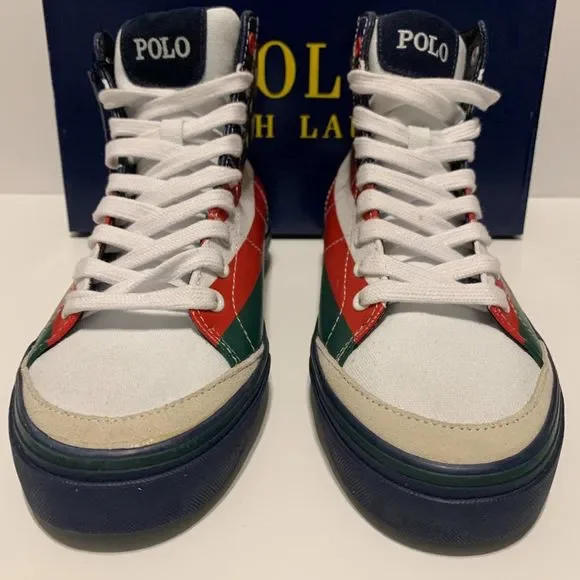 Polo Ralph Lauren Men's Solomon Flag-Print Sneakers Multicolor - Picture 7 of 9